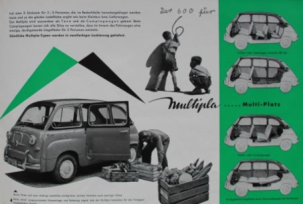 Fiat 600 Multipla Modelprogram 1956 Carbrochure (8703)